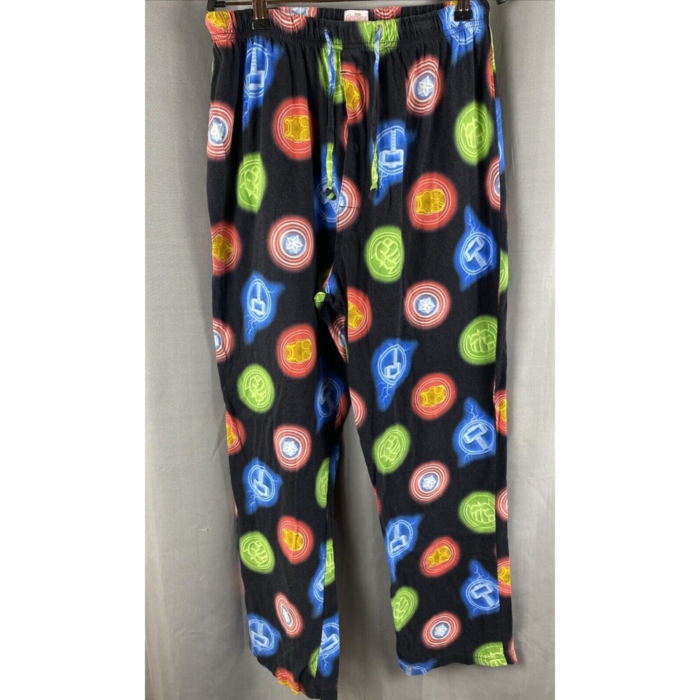 Marvel Avengers Mens Sz L  Graphic Print Cotton Pajama Pants Drawstring Waist